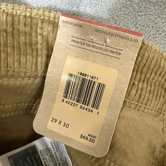 NWT Levi’s Women 711 Skinny Corduroy Pants 29x30 (*29x28) Mustard Mid Rise Slim - Picture 6 of 10